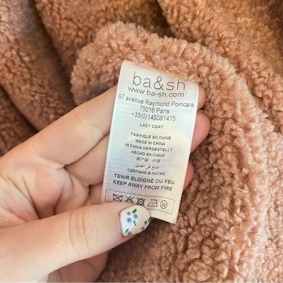 ba&sh Blush Corduroy Teddy Jacket plush pink size XS great condition - Picture 6 of 8